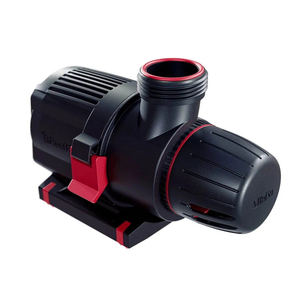Red Sea ReefRun G2 12000 aquarium water pump, black with red accents, on white background