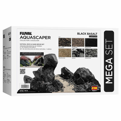 Fluval Black Basalt Canyon Aquascaper Decor Set, Mega 46 lb packaging