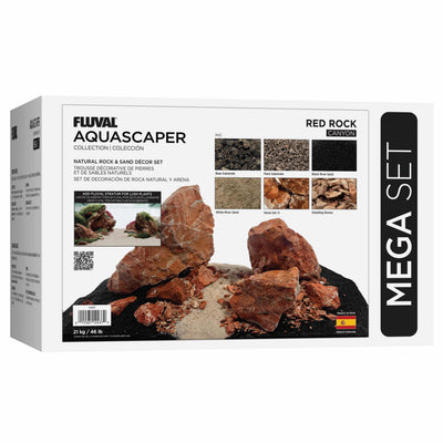 Fluval Red Rock Canyon Aquascaper Decor Set, Mega 46 lb packaging
