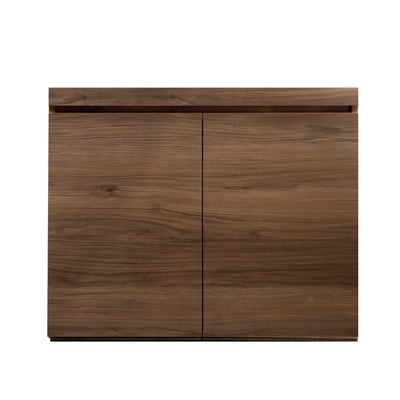 Fluval Visi-White 90P Aquascape Cabinet in walnut, two handleless soft close doors