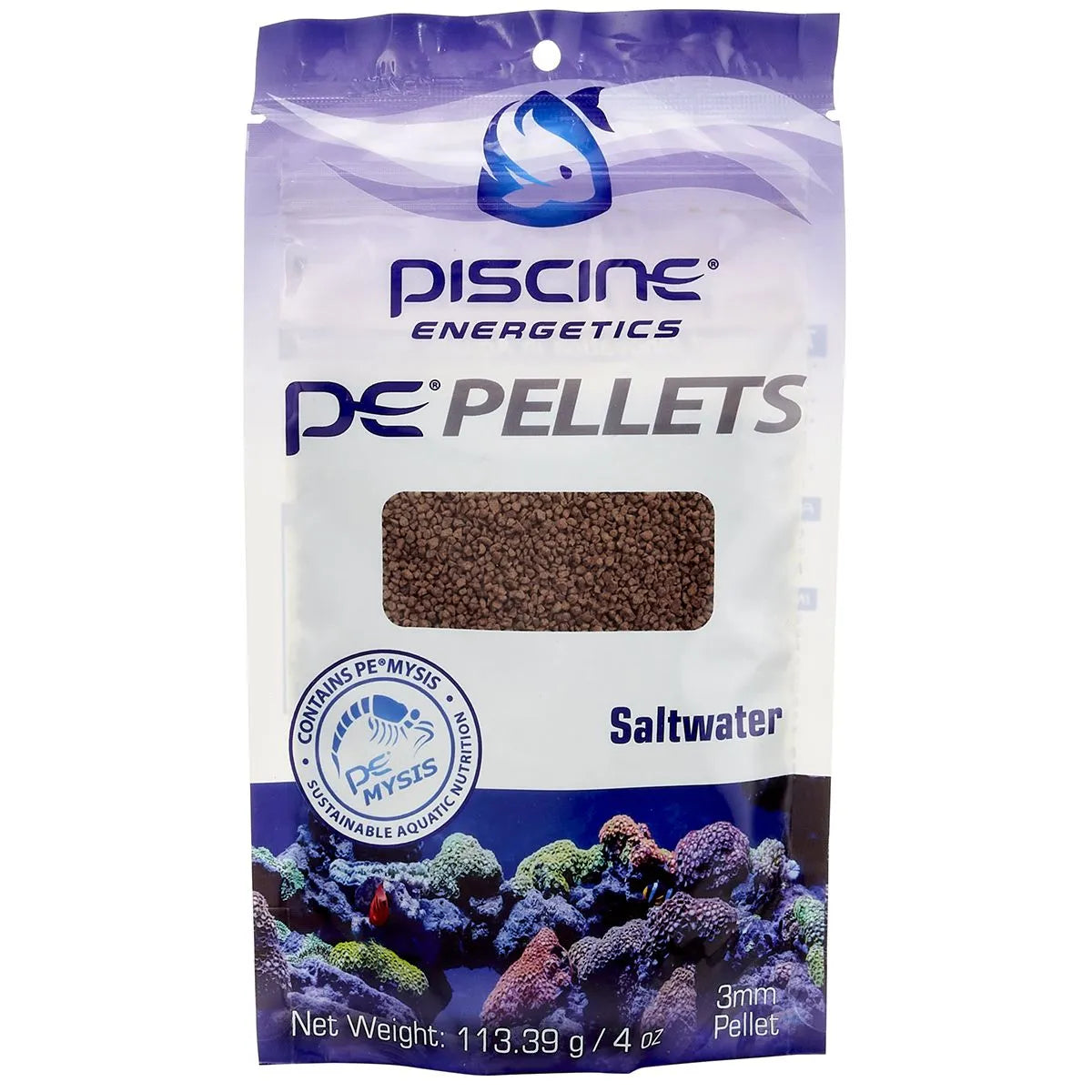 Piscine Energetics – PE Saltwater Pellets – 3 mm, 4 oz