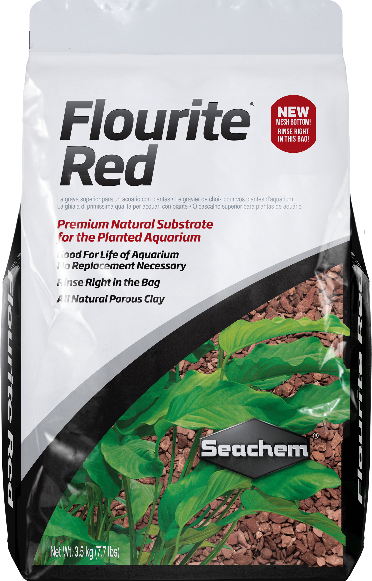 Seachem Flourite Red planted-aquarium clay gravel substrate, 3.5 kg bag