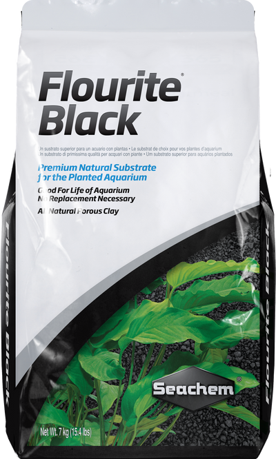 Seachem Flourite Black planted-aquarium clay gravel substrate, 7 kg bag