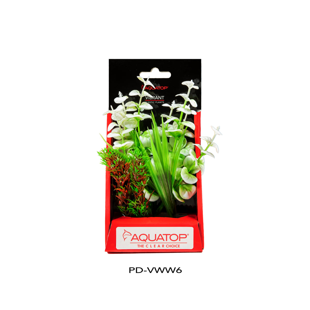 Aquatop Vibrant Wild White 6 inch artificial aquarium plant in its package