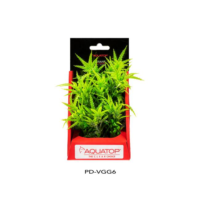 Aquatop Vibrant Garden Green 6 inch artificial aquarium plant in its package