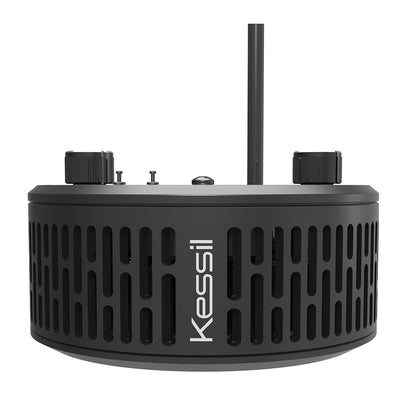 Kessil A360XE LED reef light underside showing dual control knobs