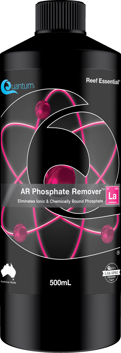Quantum Phosphate Remover 500 mL bottle, lanthanum PO4 remover for reef tanks