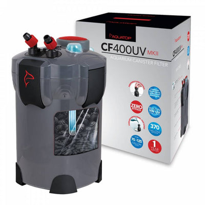 Aquatop CF400 UV MKII canister filter with box and built-in 9W UV sterilizer
