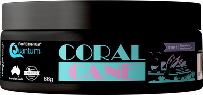 Quantum Coral Cane 66 g jar, complete coral food for reef tank growth and color, Australian made