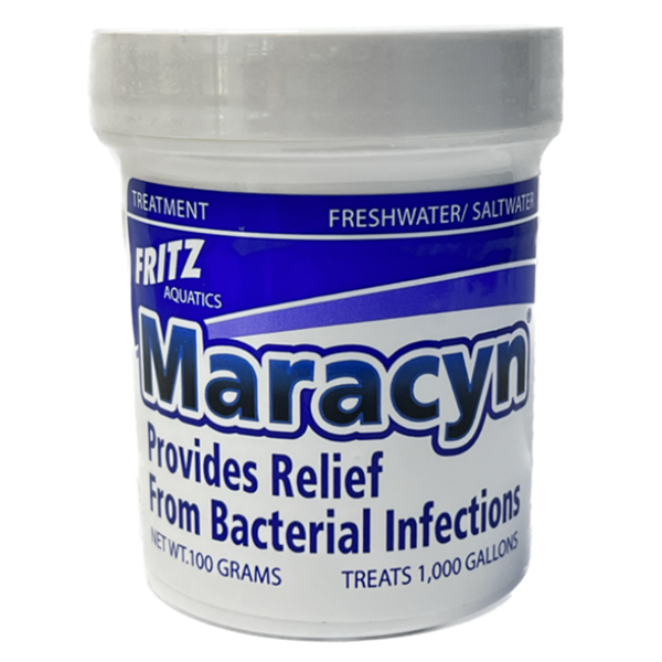Fritz Maracyn erythromycin antibiotic 100 g bulk jar, treats 1000 gallons