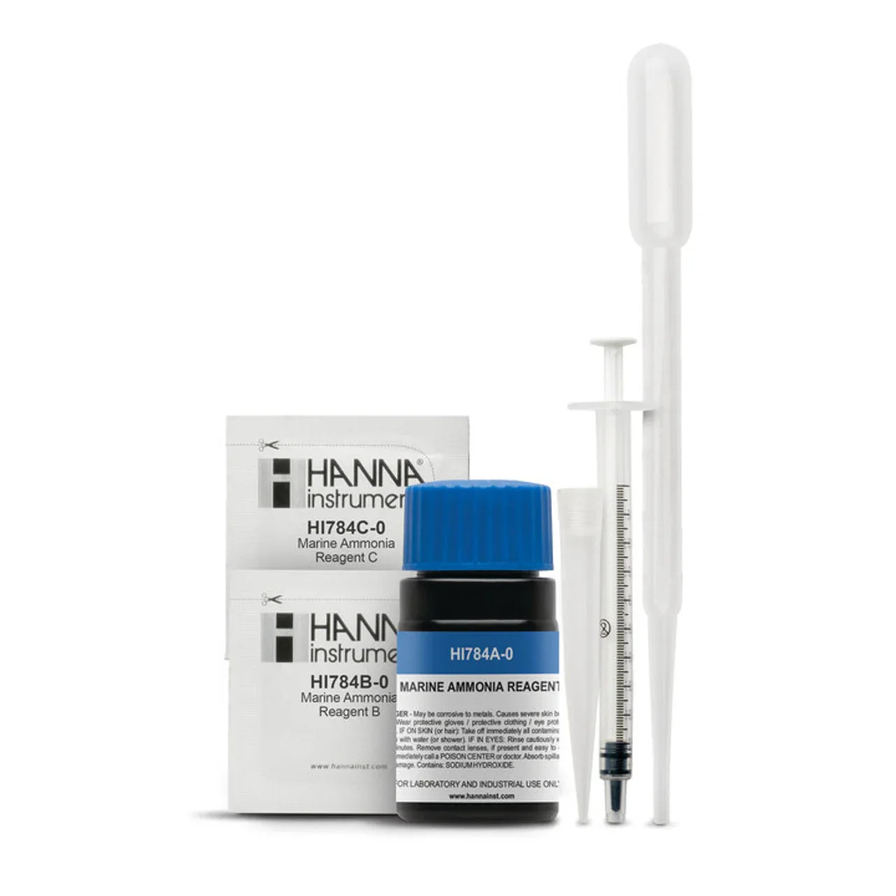 Hanna Instruments 784‑25 – Marine Ammonia Checker HC Reagent Refill (25 Tests) - Squeaky's Aquatics