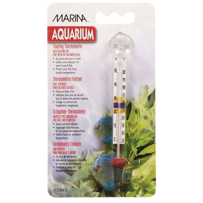 Marina Deluxe Floating Thermometer with suction cup in blister packaging, fresh or saltwater