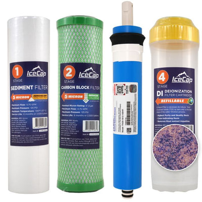 IceCap 4-Stage RO/DI System – 100 GPD