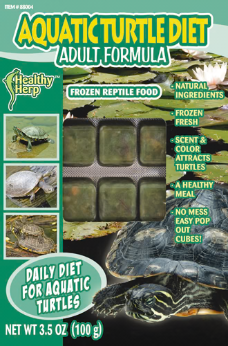 San Francisco Bay Brand Aquatic Turtle Diet, frozen adult formula, 3.5 oz pop-out cube pack