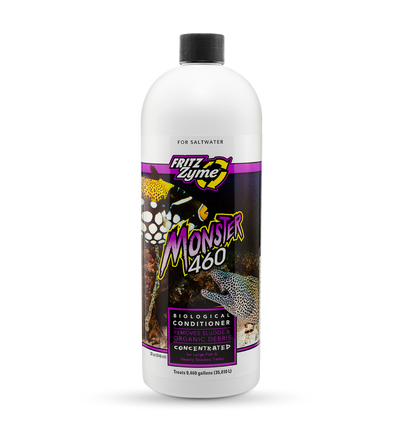 FritzZyme Monster 460 saltwater biological conditioner 32 oz bottle, sludge removing bacteria