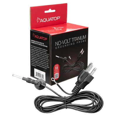 Aquatop NO-VOLT titanium grounding probe TGP-001 with its box and grounding plug