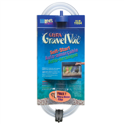 Lee's Ultra Gravel Vacuum 9" | Self-Start Aquarium Cleaner with Nozzle & Bucket Clip