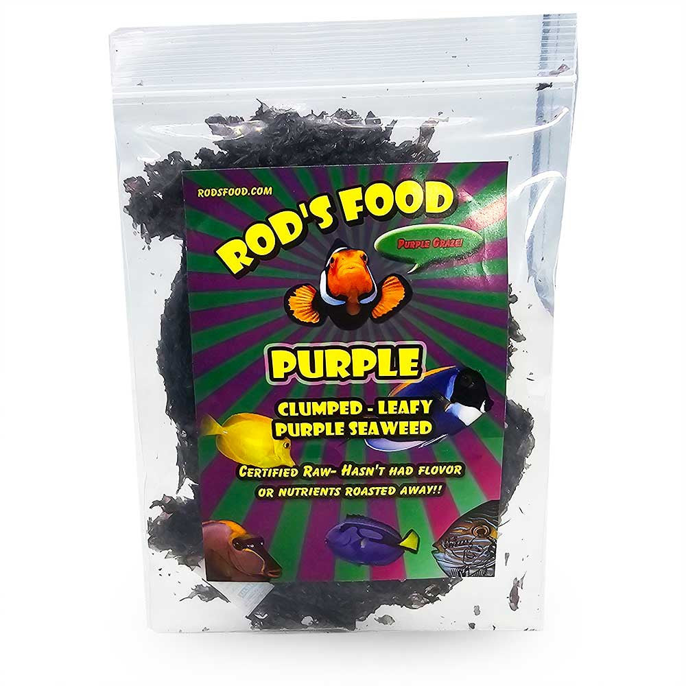 Rod's Food Leafy Purple Seaweed (30g) | Certified Raw Seaweed for Tangs, Angels & Marine Herbivores