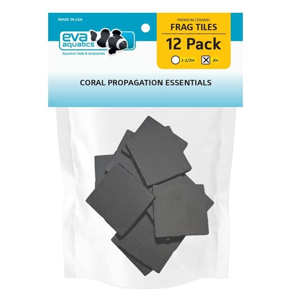 Eva Aquatics 2 inch square black ceramic coral frag tiles