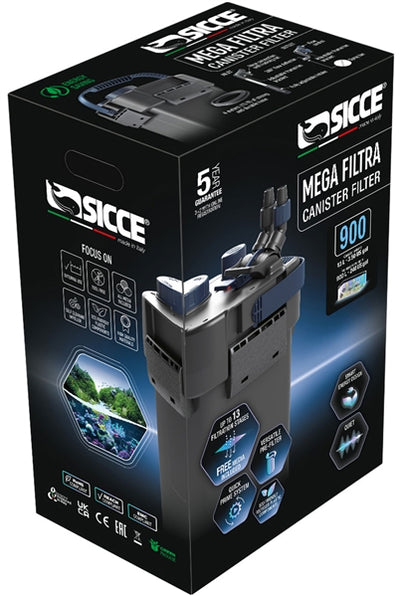 Sicce MEGA Filtra Canister Filter | Premium 4-Stage External Aquarium Filter