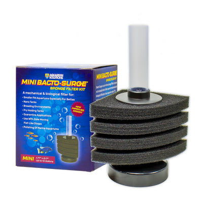Hikari Bacto-Surge Foam Filter Mini - air-driven sponge filter with packaging for aquariums up to 10 gallons