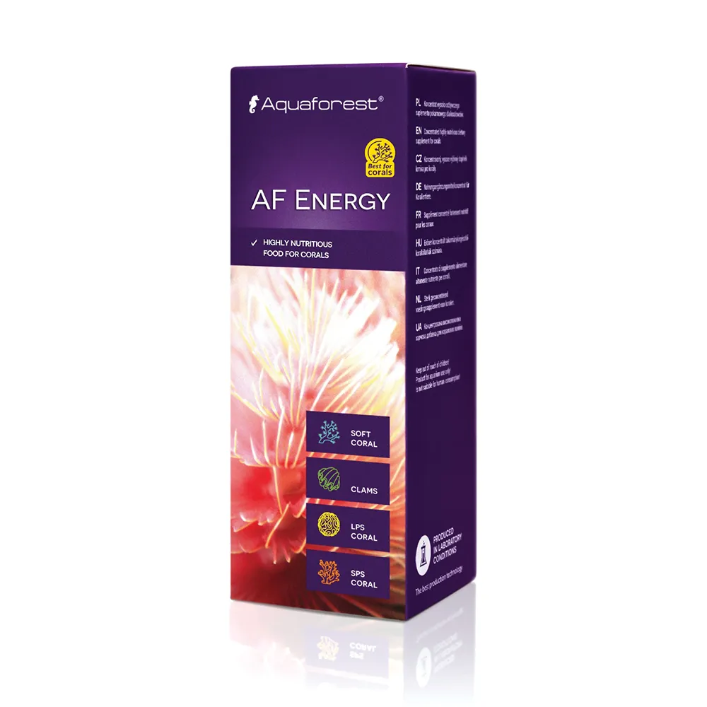 Aquaforest AF Energy liquid coral food box, 50 mL, for SPS, LPS, and soft corals