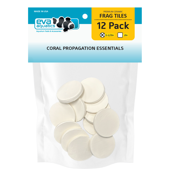 Eva Aquatics 1.5 inch round white ceramic coral frag tiles, 12 pack