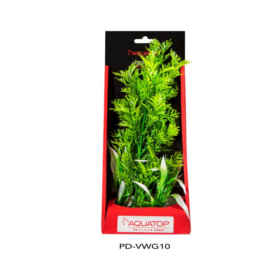 Aquatop Vibrant Wild Green 10 inch artificial aquarium plant in its package