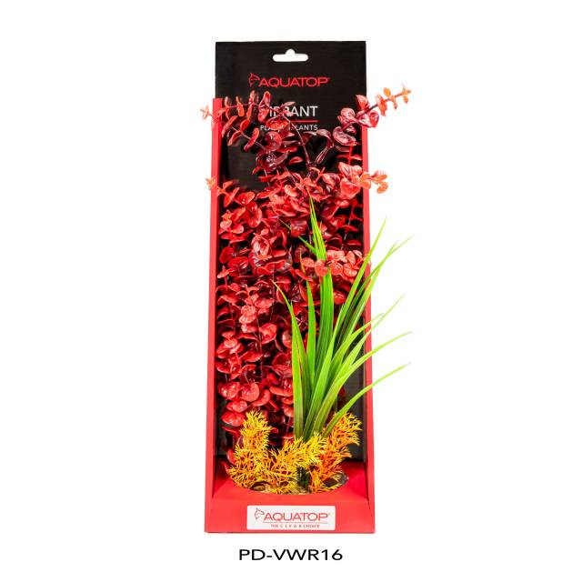 Aquatop Vibrant Wild Red 16 inch artificial aquarium plant in its package