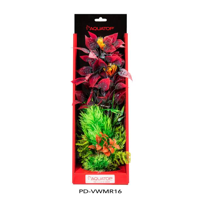Aquatop Vibrant Wild Mixed Red 16 inch artificial aquarium plant in its package