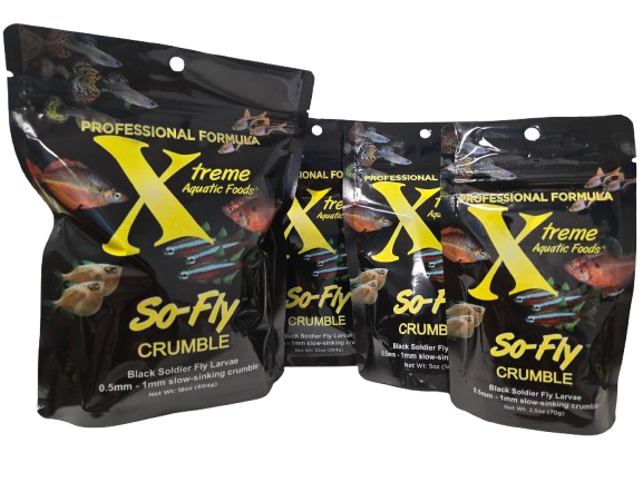 Xtreme So-Fly Crumble shown in three pouch sizes side by side
