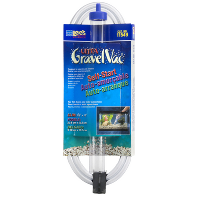 Lee's 12" Slim Gravel Vacuum | Self-Start Aquarium Cleaner for 40–75 Gal Tanks
