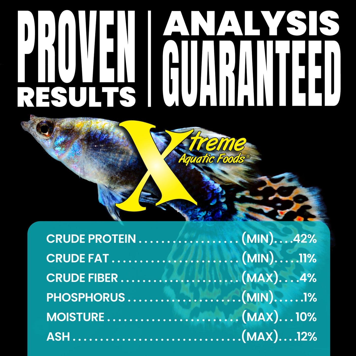 Xtreme Community Crave guaranteed analysis chart with protein, fat, fiber, moisture and ash percentages
