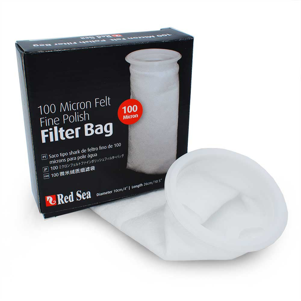 Red Sea 100 Micron Felt Fine Polish Filter Sock with packaging - aquarium filter media