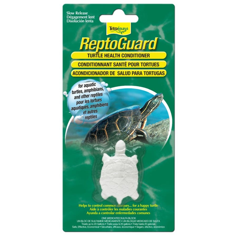 TetraFauna ReptoGuard Turtle Health Conditioner - pack with one medicated sulfa block for aquatic turtles