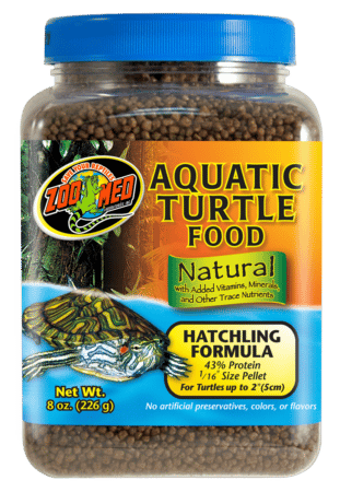 Zoo Med Aquatic Turtle Hatchling Formula - 8 oz jar of high-protein floating pellets for juvenile turtles