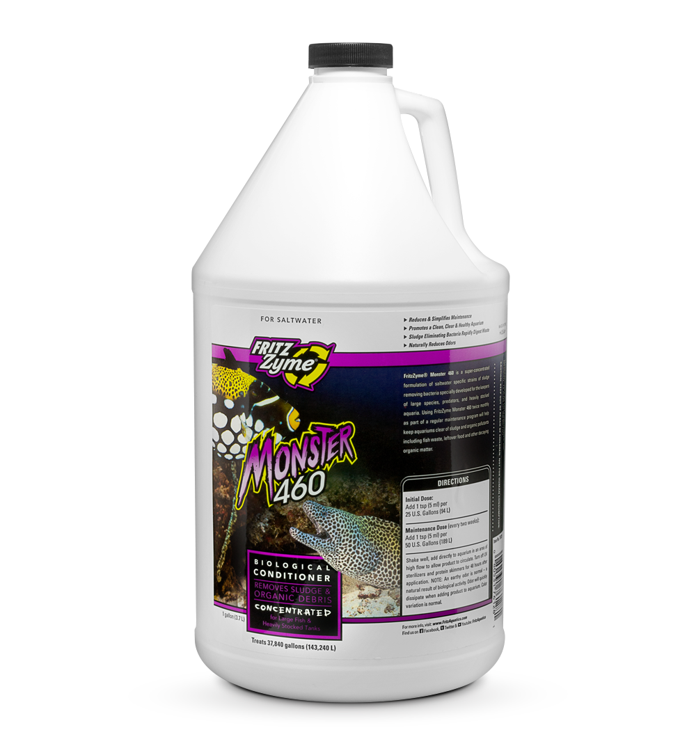 FritzZyme Monster 460 saltwater biological conditioner 1 gallon jug, sludge removing bacteria