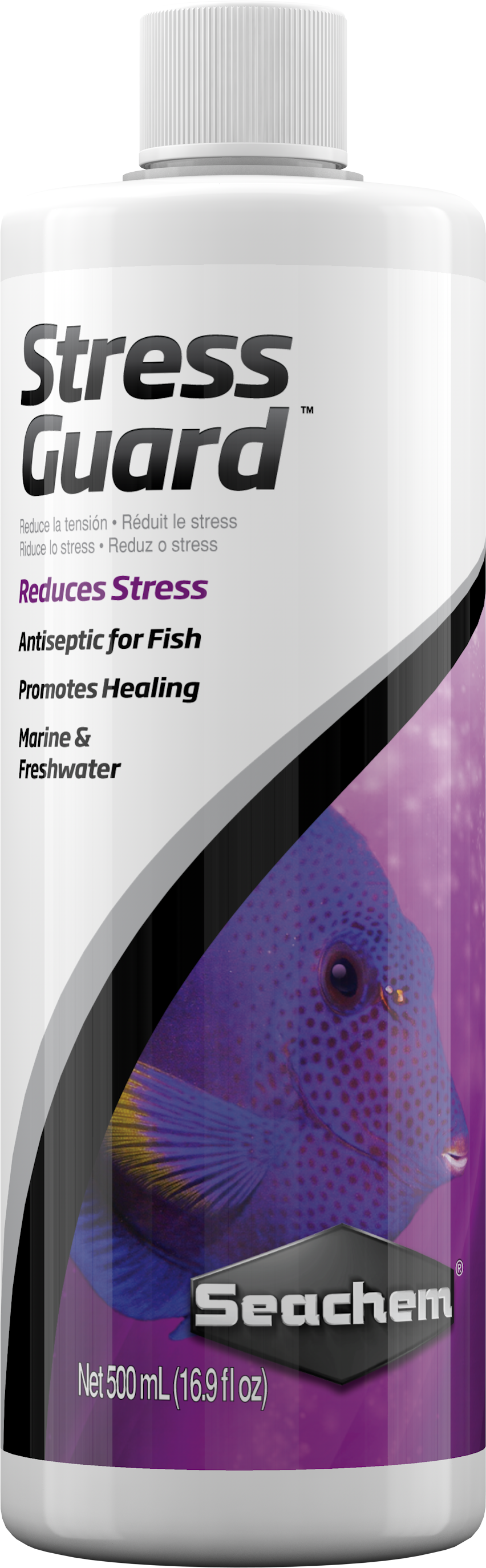 Seachem StressGuard slime-coat protectant and stress reducer bottle, 500 mL