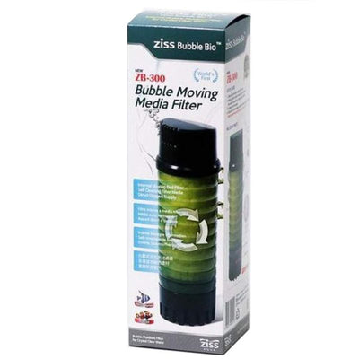 Ziss Bubble Bio ZB-300 air-powered moving bed bio filter - retail box for freshwater and saltwater aquariums