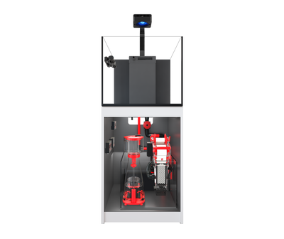 Red Sea REEFER MAX 200 G3 reef aquarium system with White cabinet stand