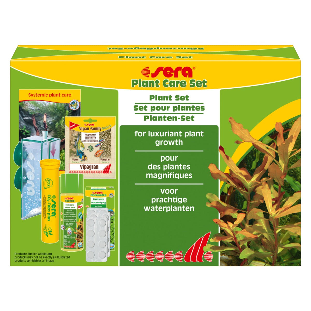 sera Plant Care Set box with CO2 reactor, florena fertilizer and florenette tablets