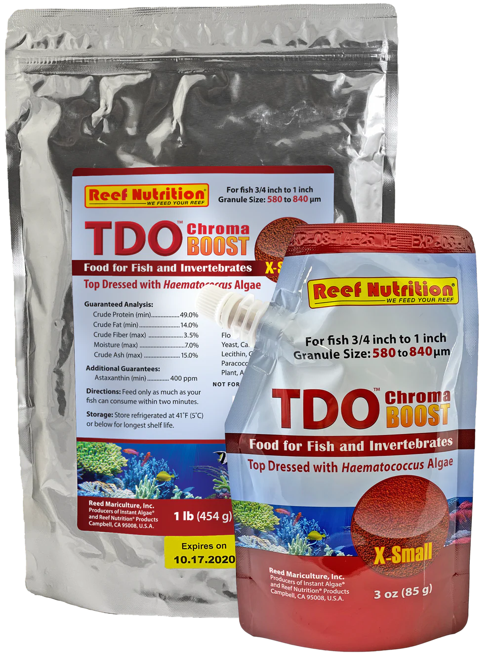 Reef Nutrition – TDO-C1 Chroma BOOST Extra-Small Granule Fish Food – 3 oz