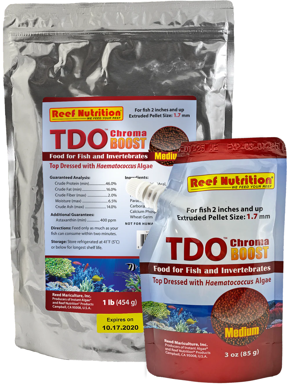 Reef Nutrition – TDO-EP1 Chroma BOOST Medium Pellet Fish Food – 3 oz