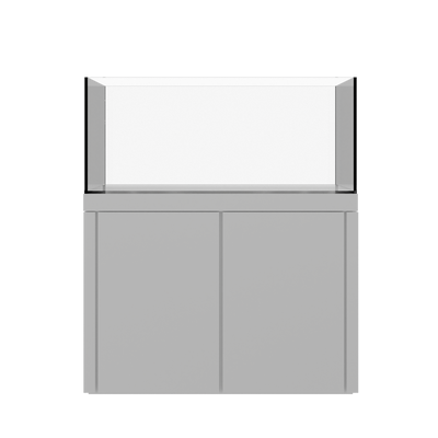 Tideline Crystaline G2 Show Kit 48x24 rimless 104-gallon aquarium on White cabinet stand