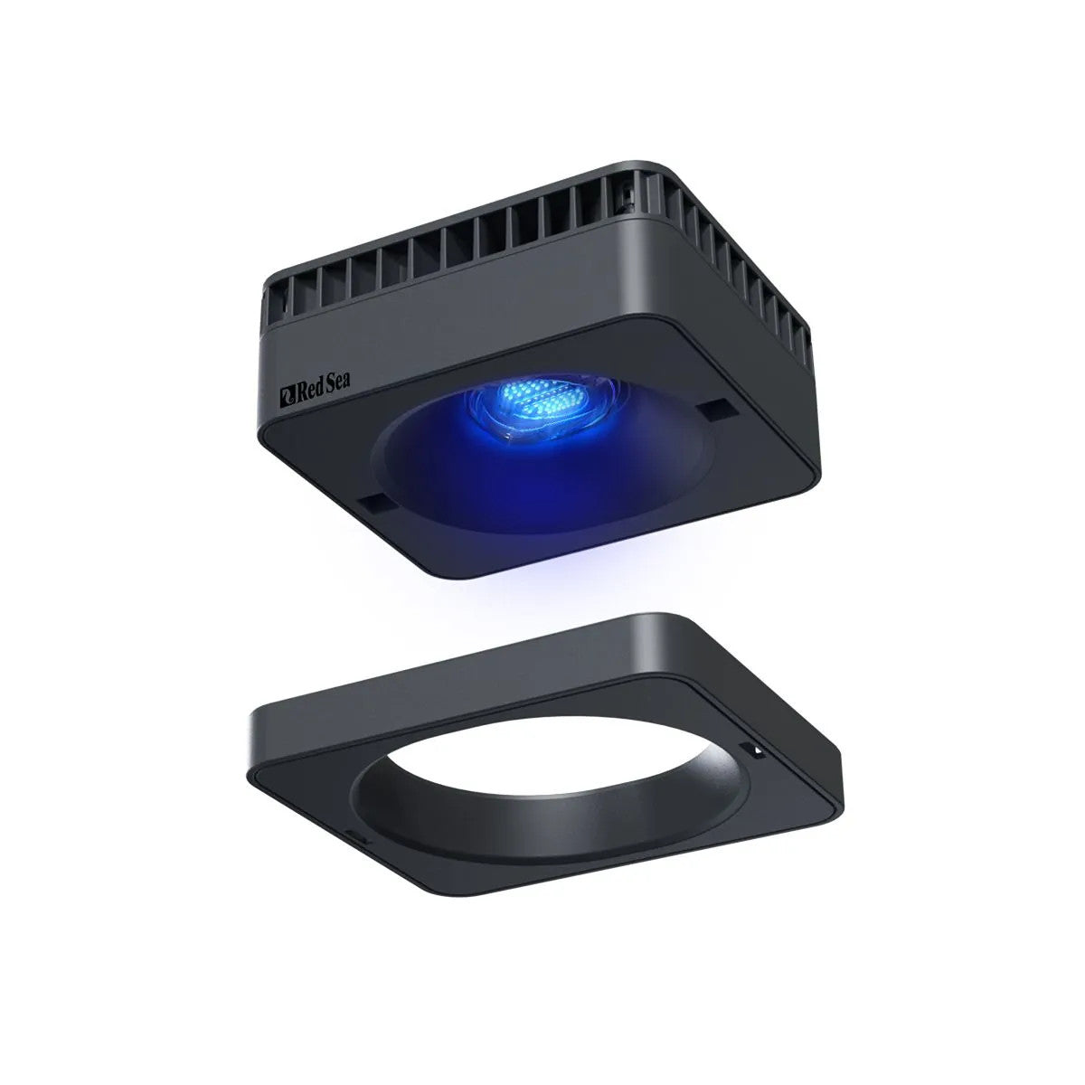 Red Sea ReefLED G2 115 Visor installed on the reef LED light