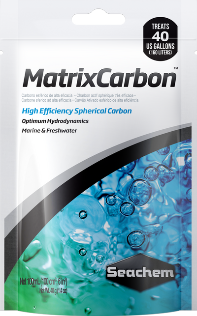 Seachem Matrix Carbon 100 mL bag - premium activated carbon for freshwater and saltwater aquarium filtration