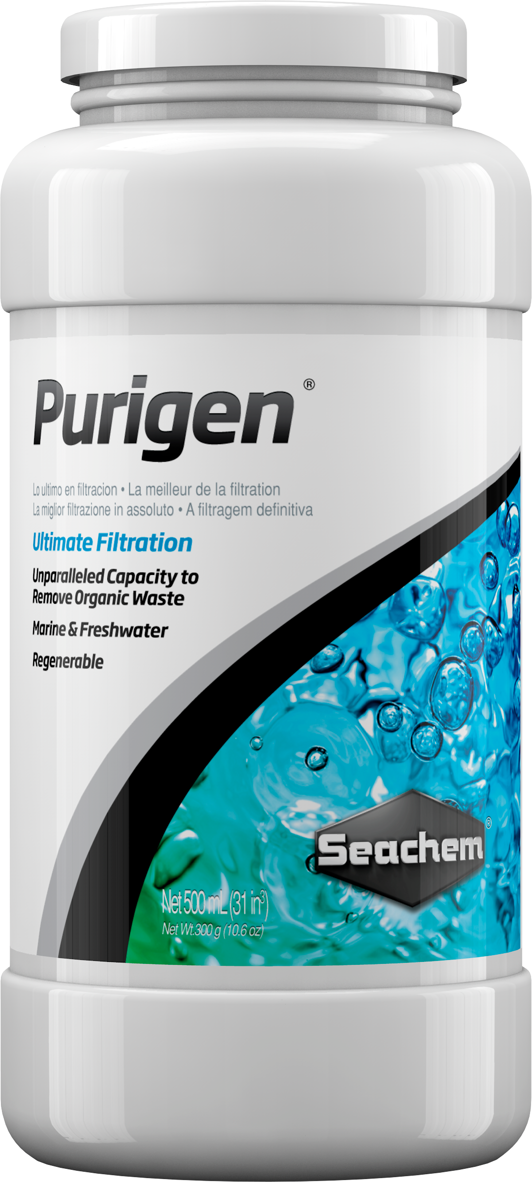 Seachem Purigen 500 ml jar, high-capacity filter resin for large aquariums