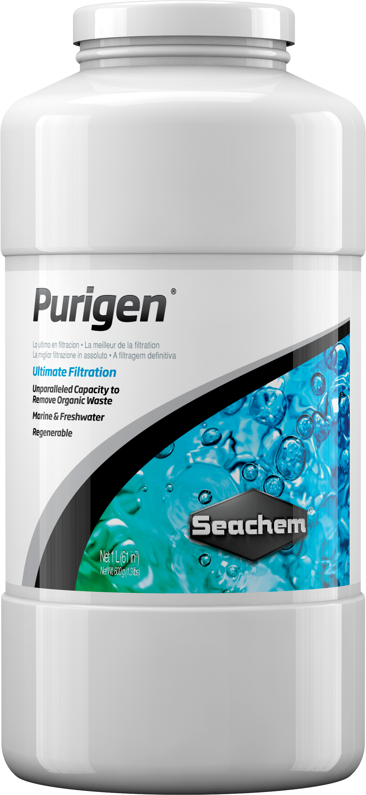 Seachem Purigen 1 L jar, bulk filter resin for sumps and multiple tanks