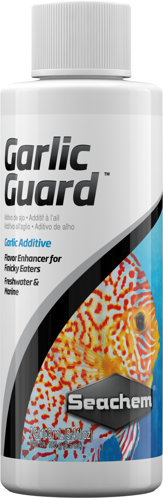 Seachem GarlicGuard garlic feeding stimulant and flavor enhancer bottle