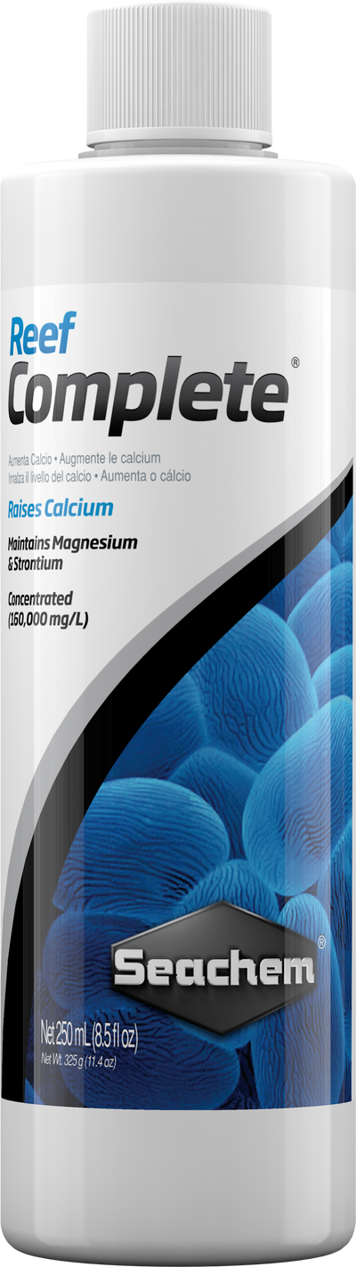 Seachem Reef Complete reef calcium supplement, 250 mL bottle, front label